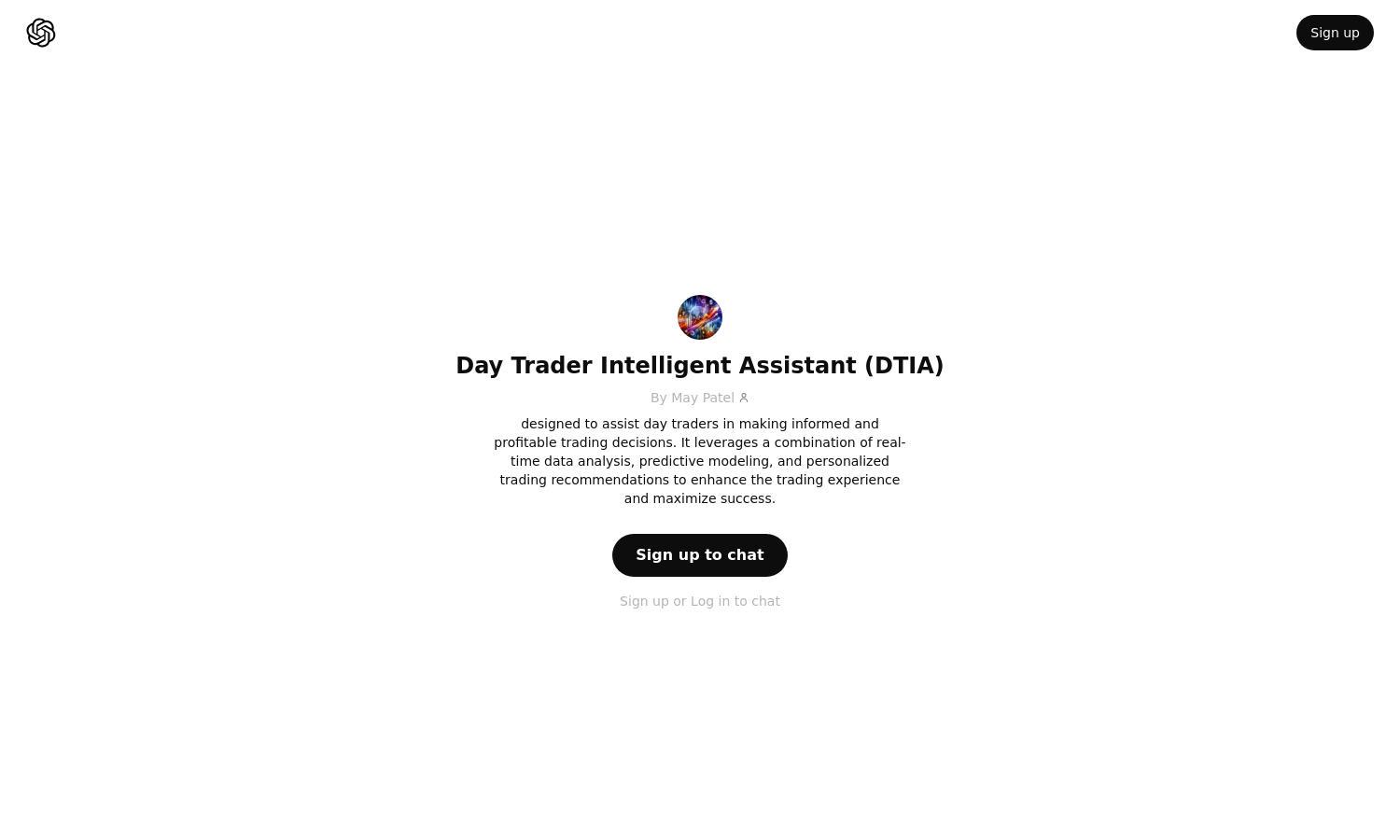 ChatGPT - Day Trader Intelligent Assistant (DTIA) Website