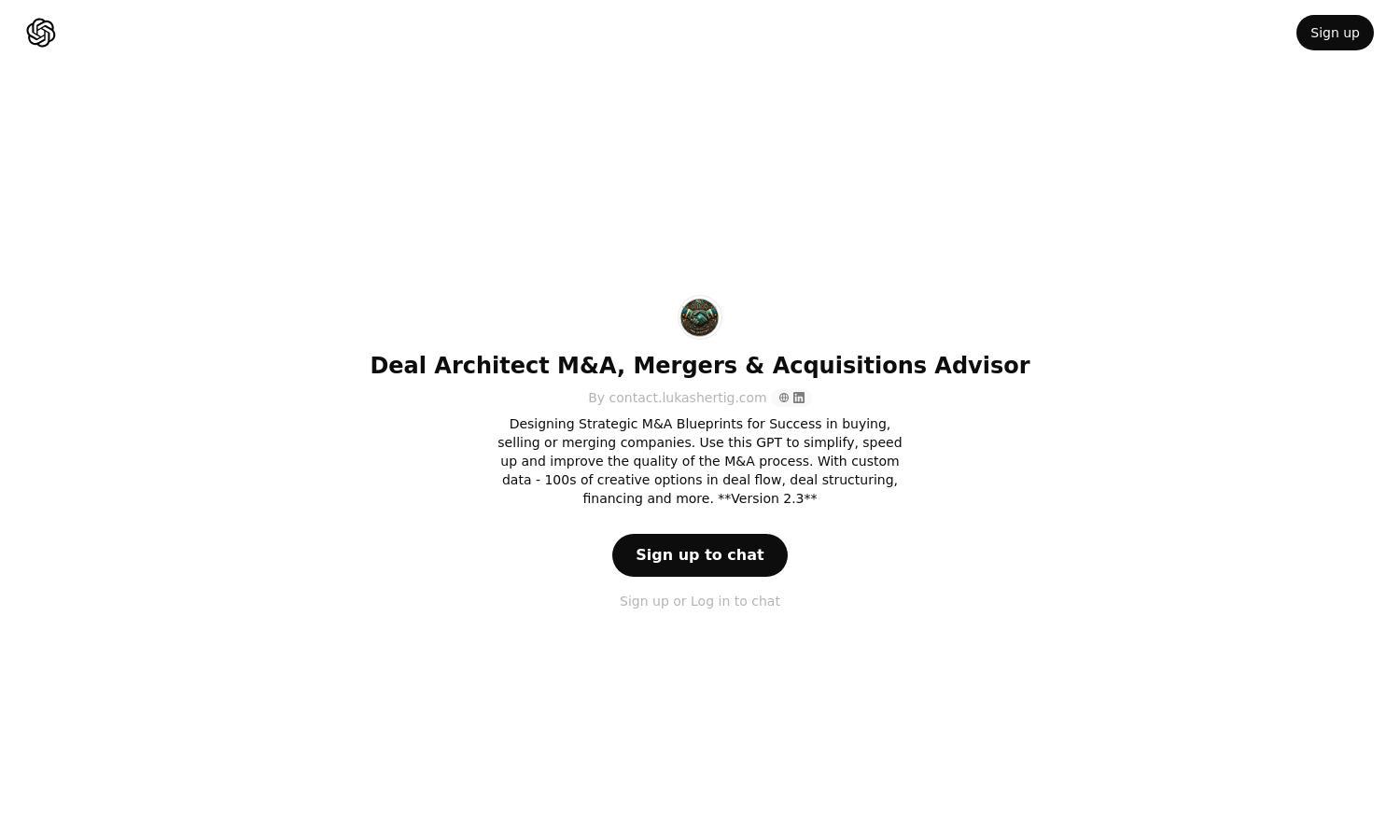 ChatGPT - Deal Architect M&A, Mergers & Acquisitions Advisor Website