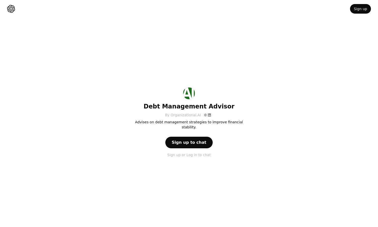 ChatGPT - Debt Management Advisor Website