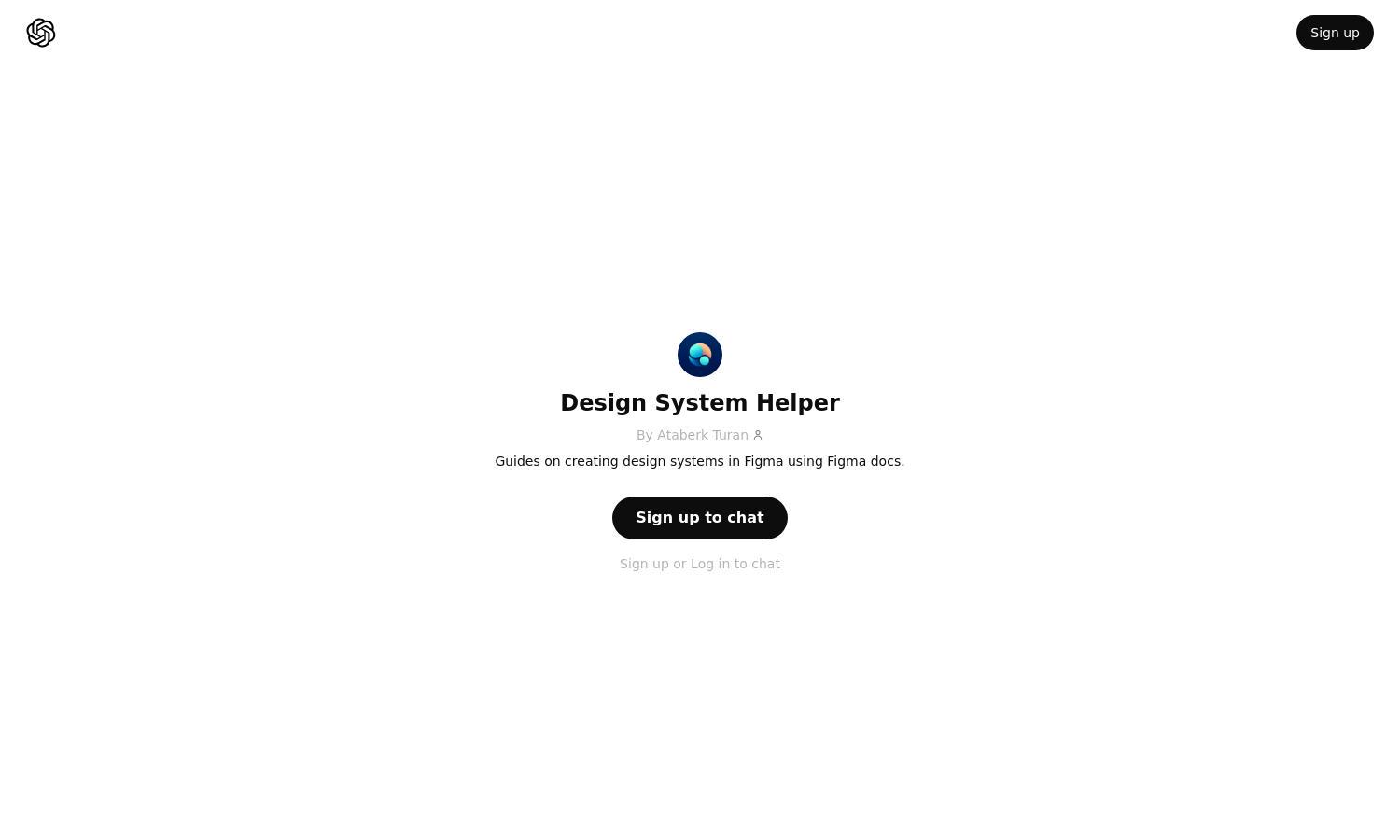 ChatGPT - Design System Helper Website