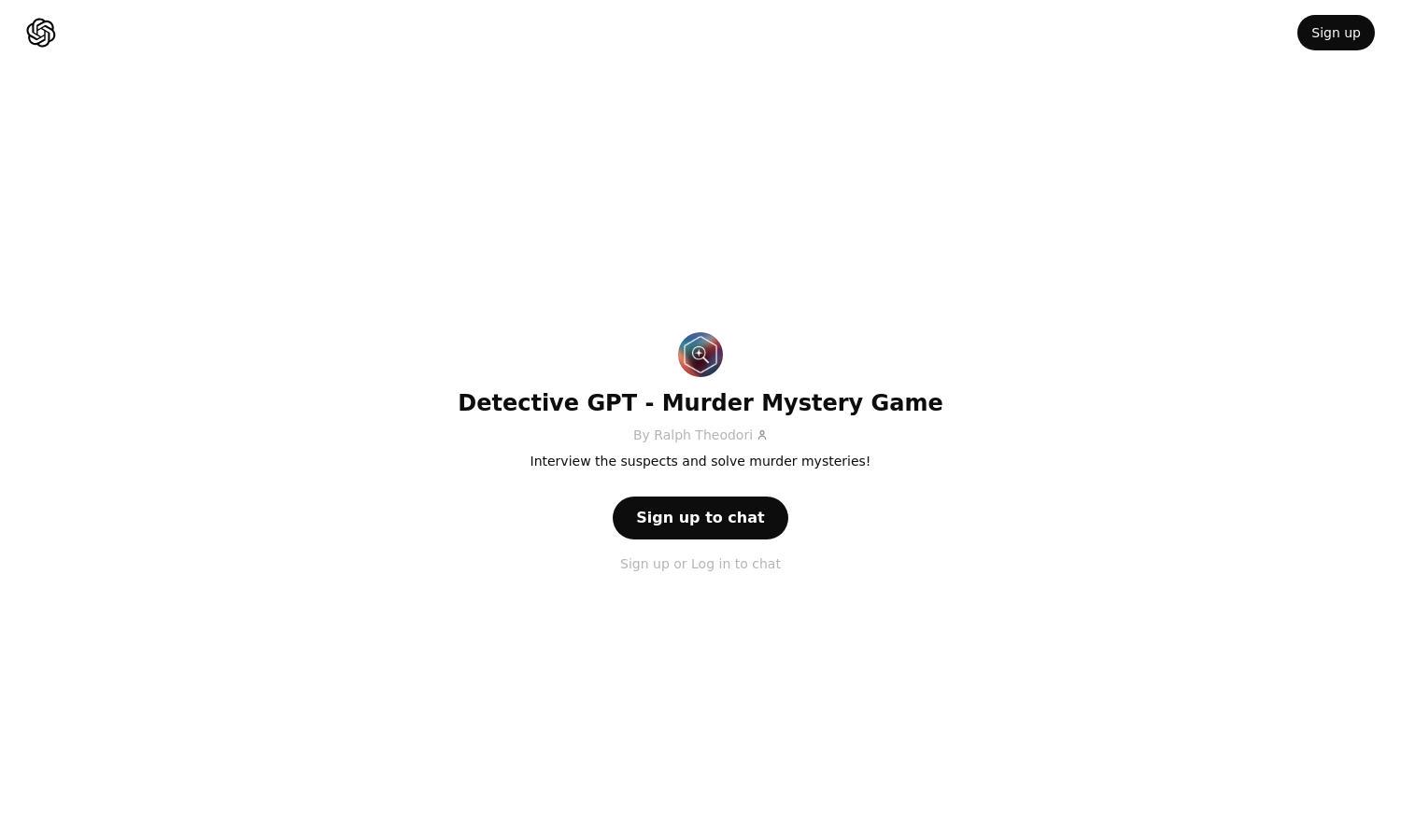 ChatGPT - Detective GPT - Murder Mystery Game Website