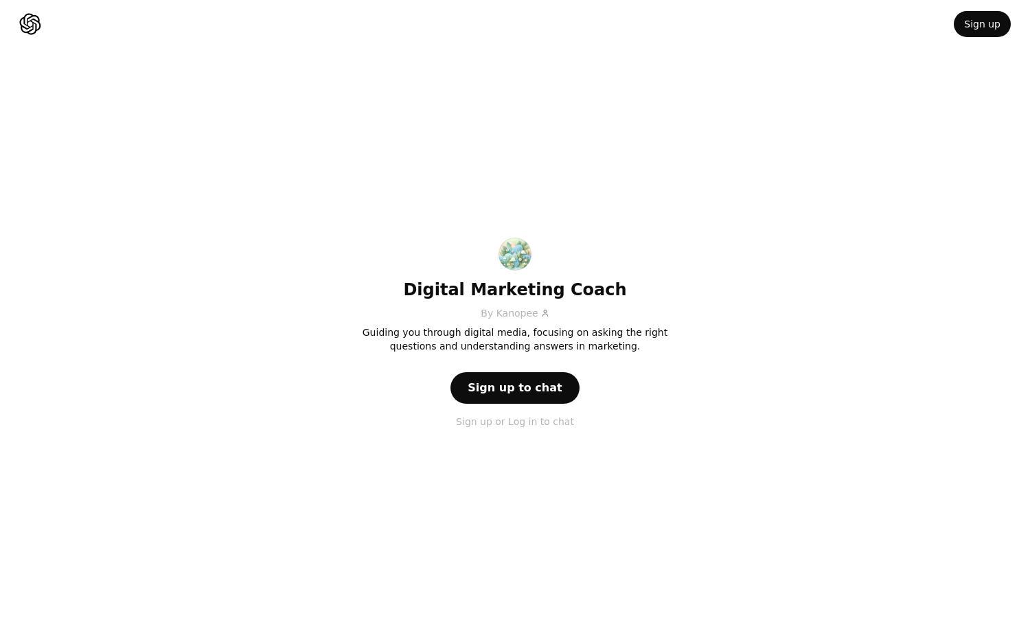 ChatGPT - Digital Marketing Coach Website