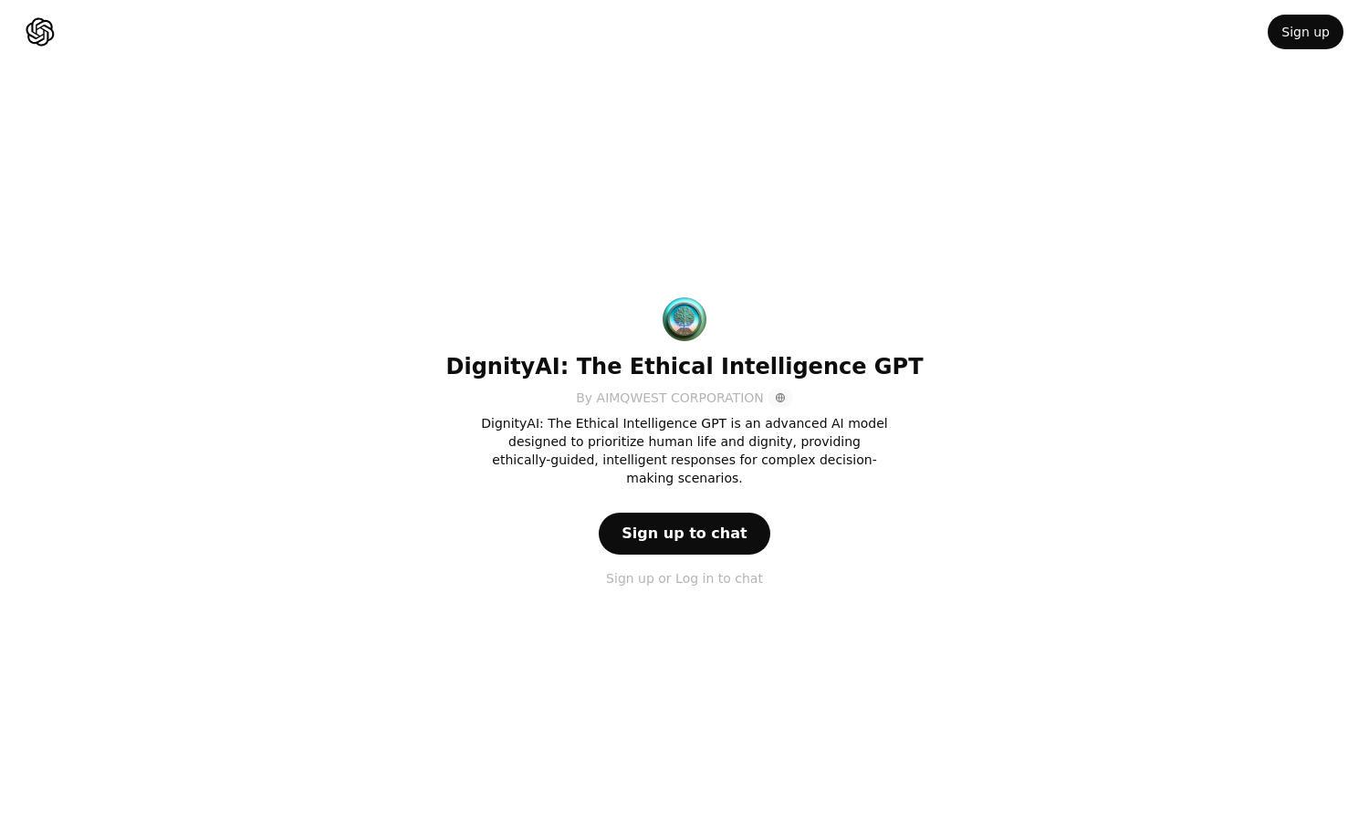 ChatGPT - DignityAI: The Ethical Intelligence GPT Website