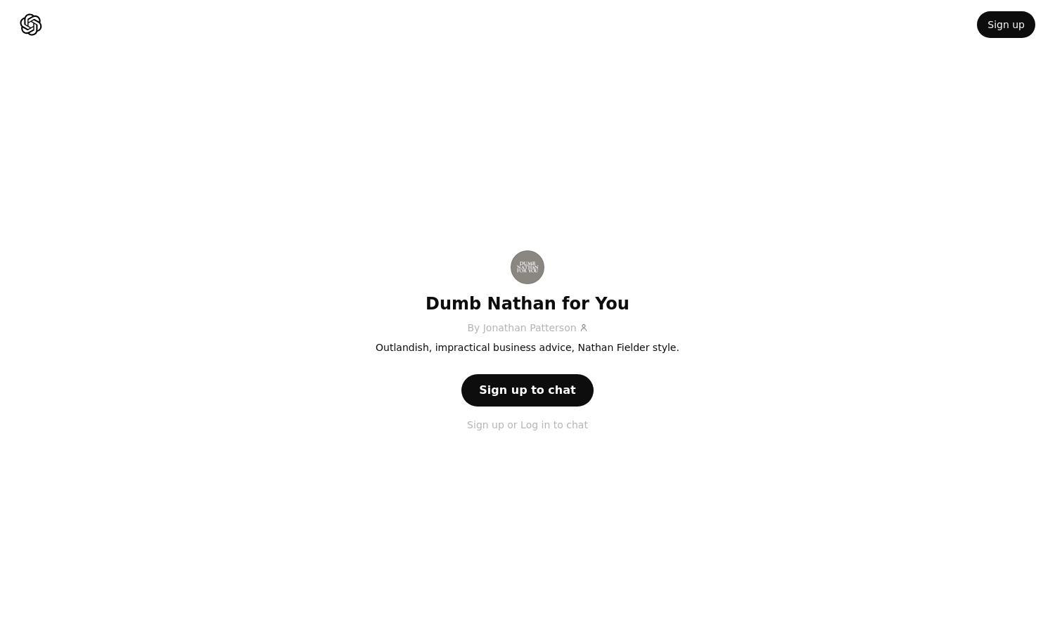 ChatGPT - Dumb Nathan for You Website