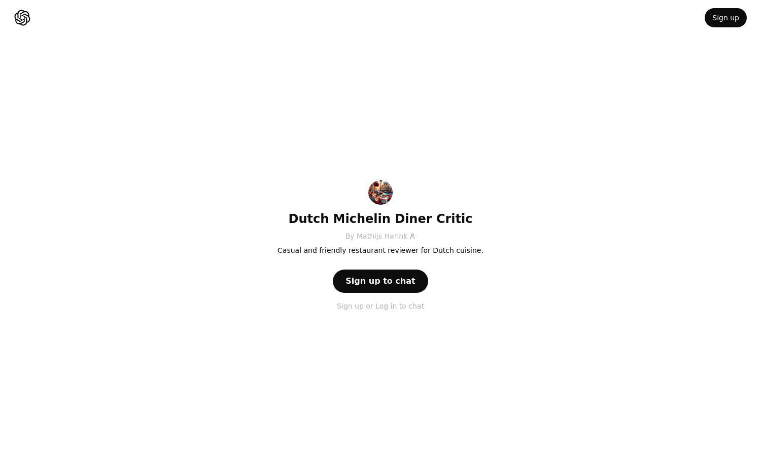 ChatGPT - Dutch Michelin Diner Critic Website