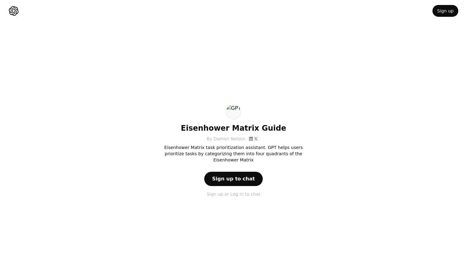 ChatGPT - Eisenhower Matrix Guide Website