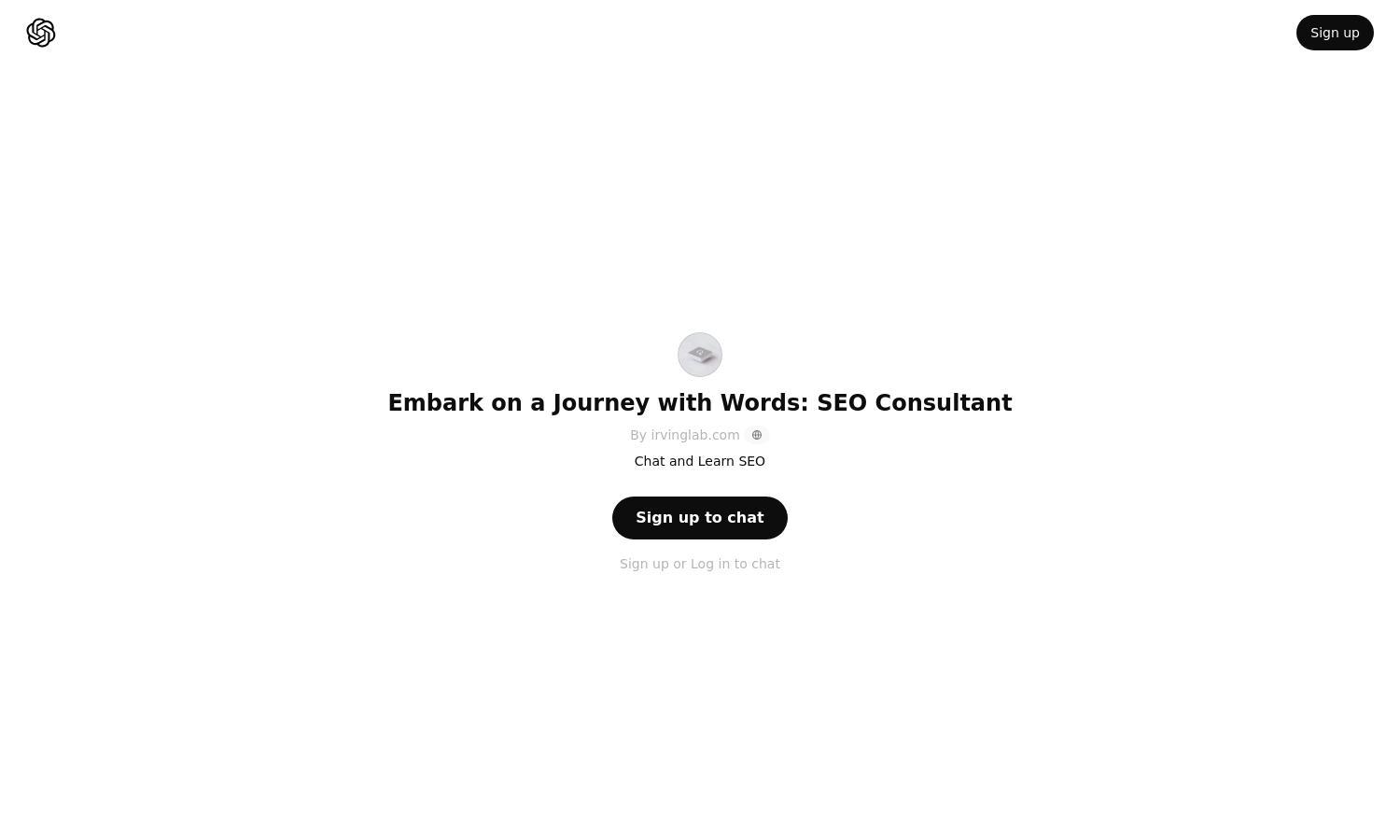 ChatGPT - Embark on a Journey with Words: SEO Consultant Website