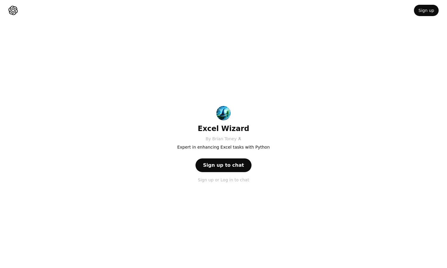 ChatGPT - Excel Wizard Website