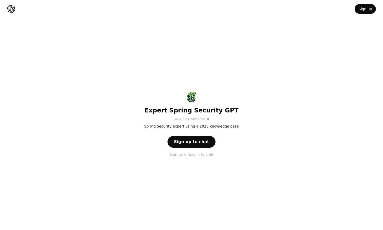 ChatGPT - Expert Spring Security GPT Website