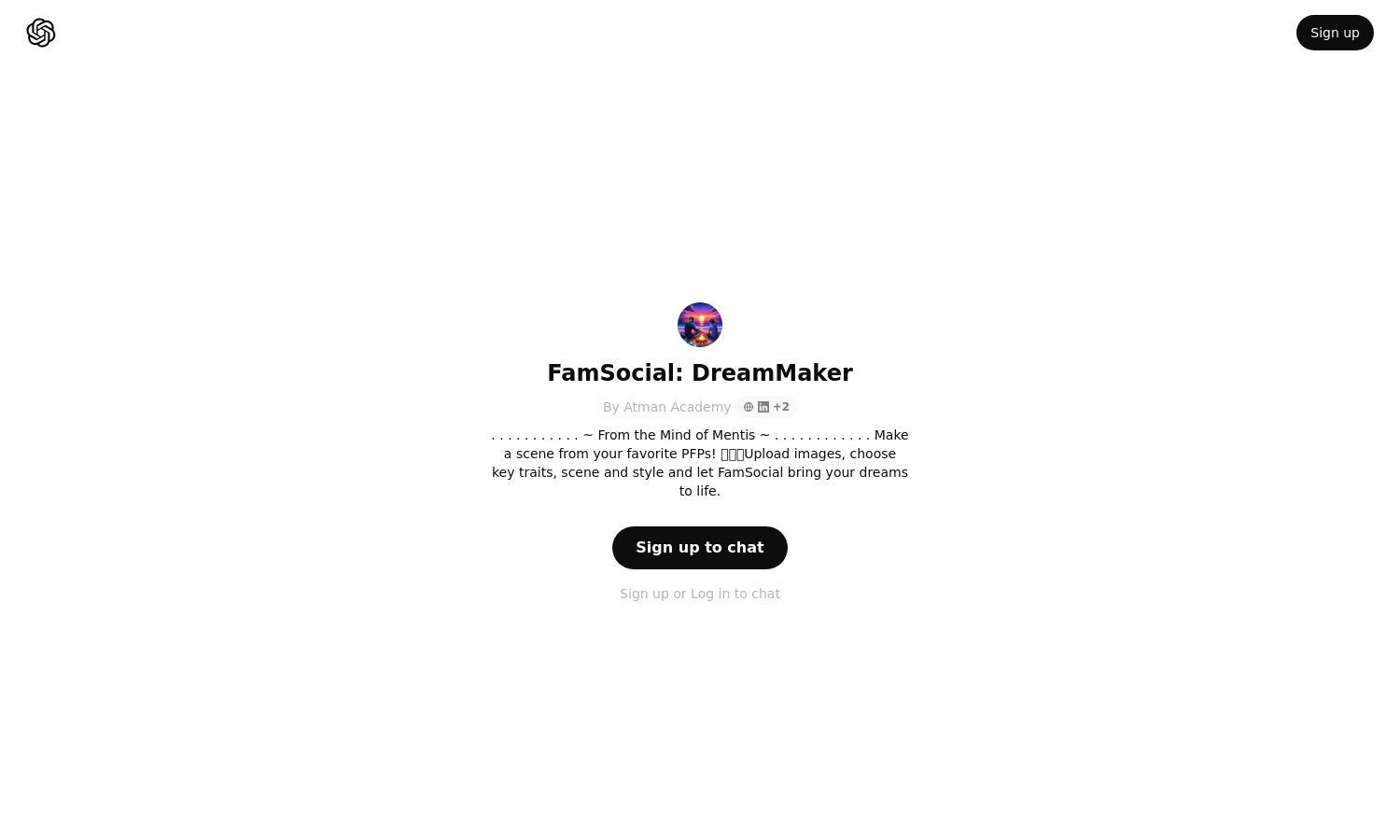 ChatGPT - FamSocial: DreamMaker Website