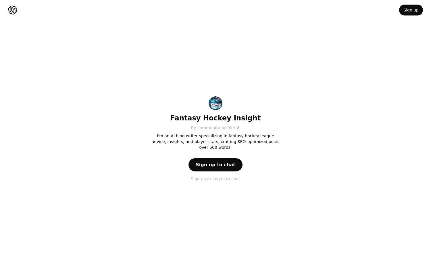 ChatGPT - Fantasy Hockey Insight Website