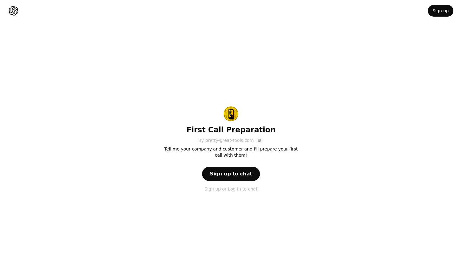 ChatGPT - First Call Preparation Website