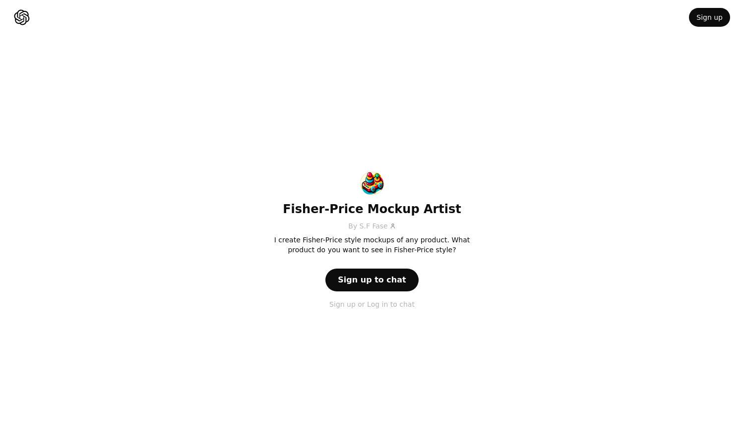 ChatGPT - Fisher-Price Mockup Artist Website