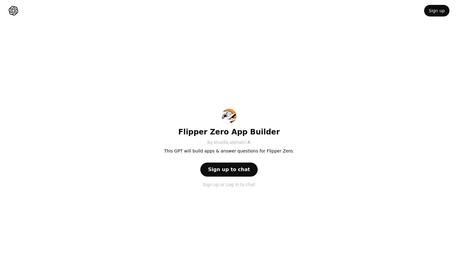 ChatGPT - Flipper Zero App Builder Website