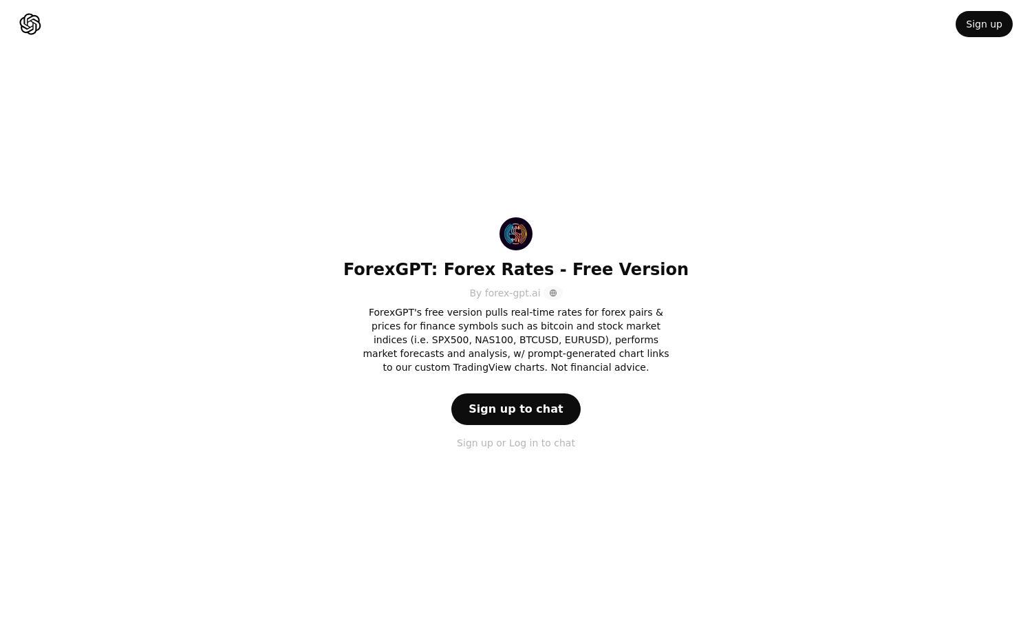 ChatGPT - ForexGPT:  Forex Rates  - Free Version Website