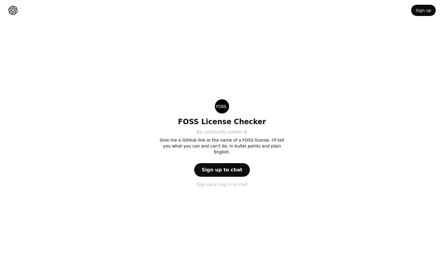 ChatGPT - FOSS License Checker Website