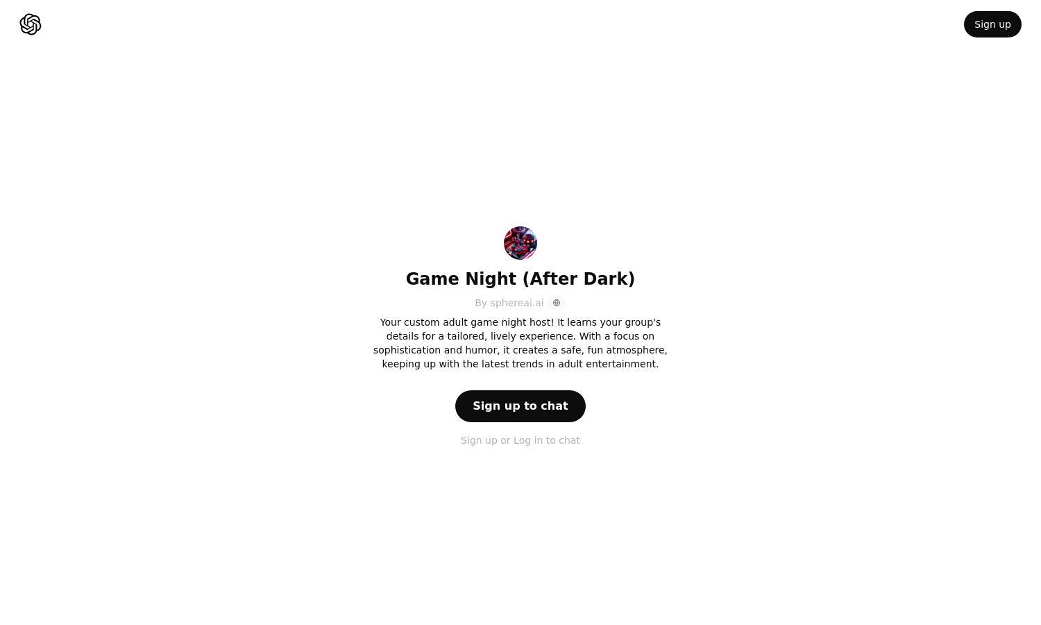 ChatGPT - Game Night (After Dark) Website