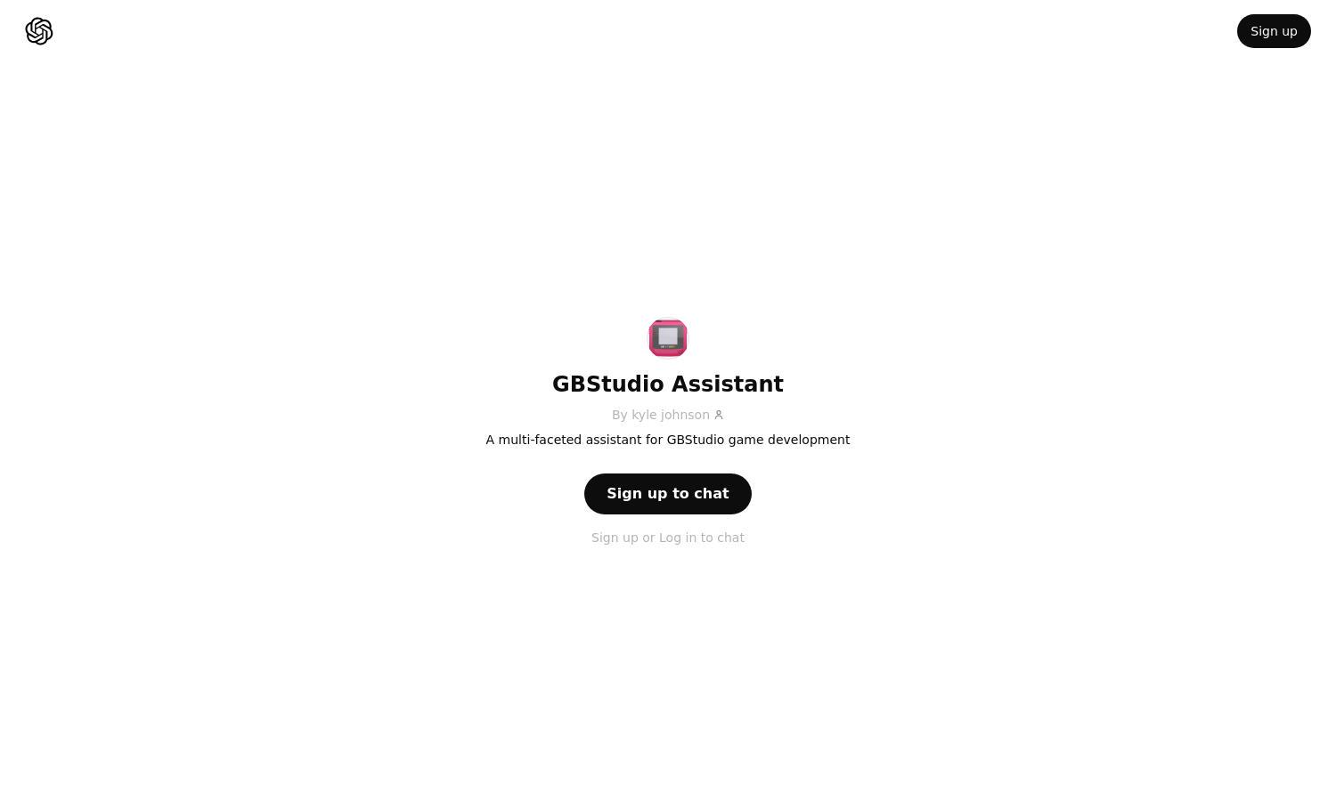 ChatGPT - GBStudio Assistant Website