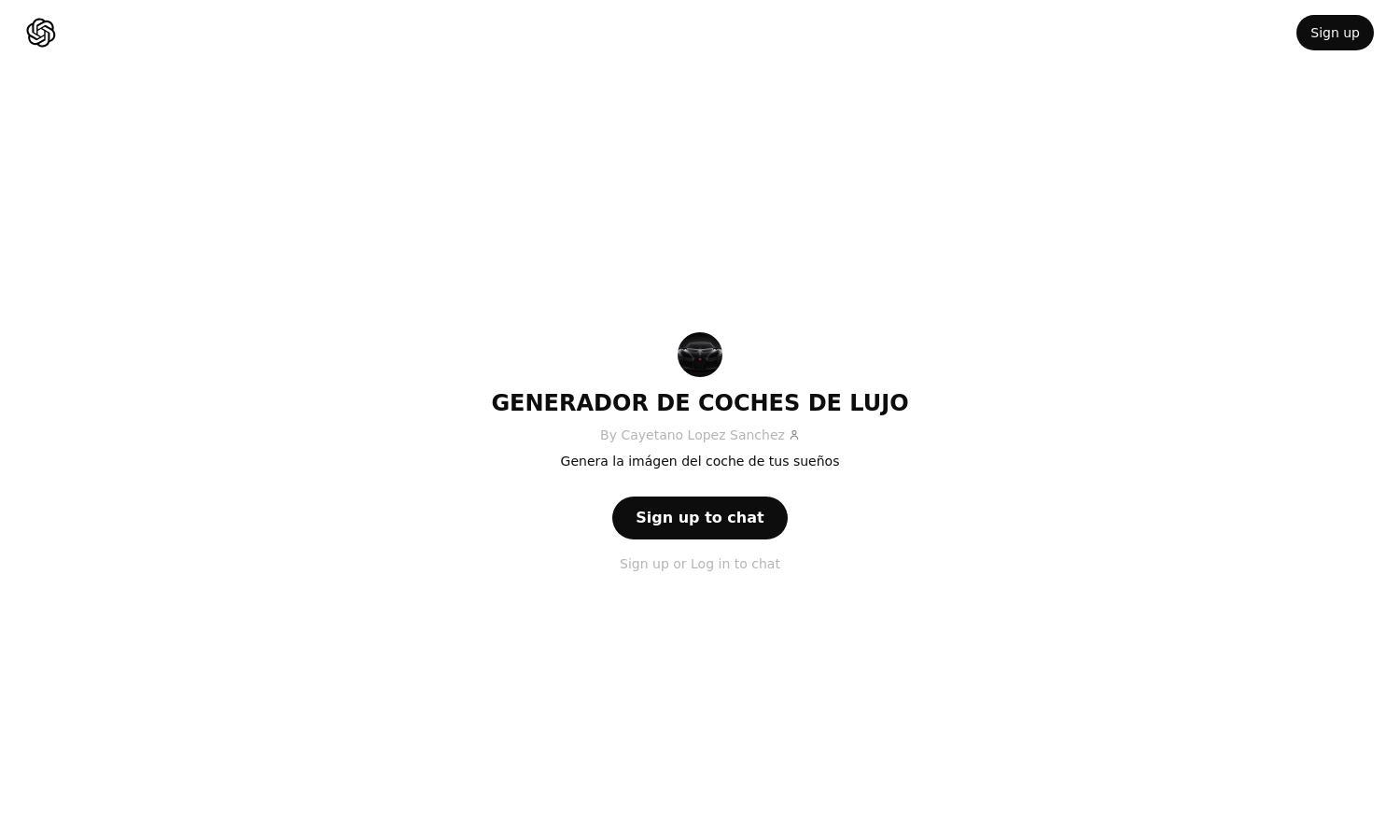 ChatGPT - GENERADOR DE COCHES DE LUJO Website