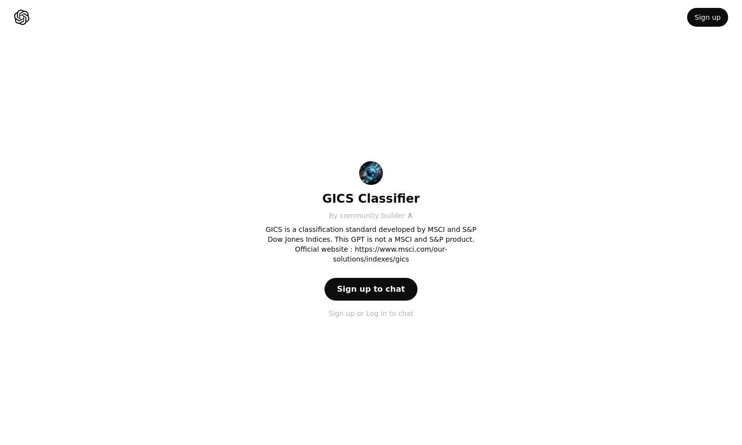 ChatGPT - GICS Classifier Website