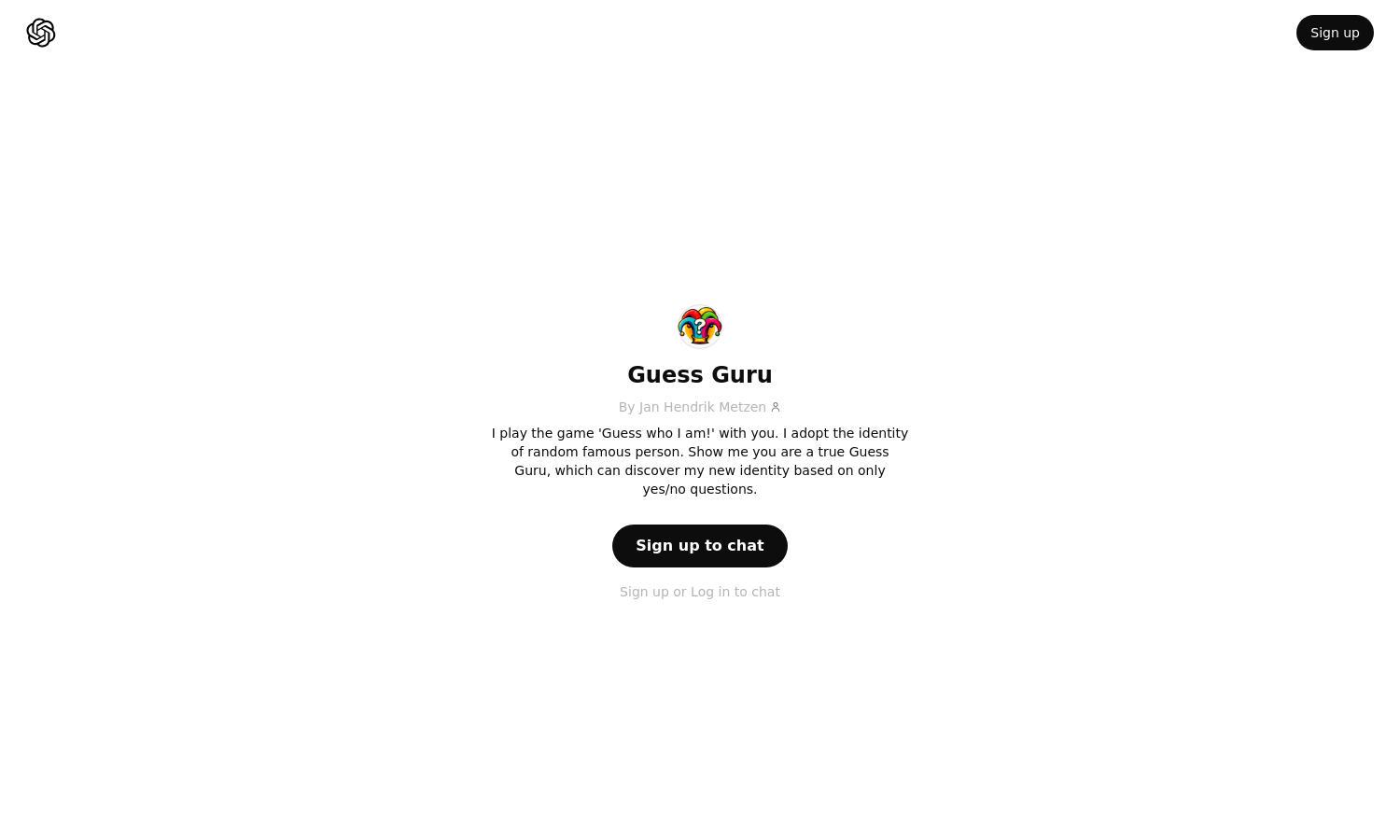 ChatGPT - Guess Guru Website