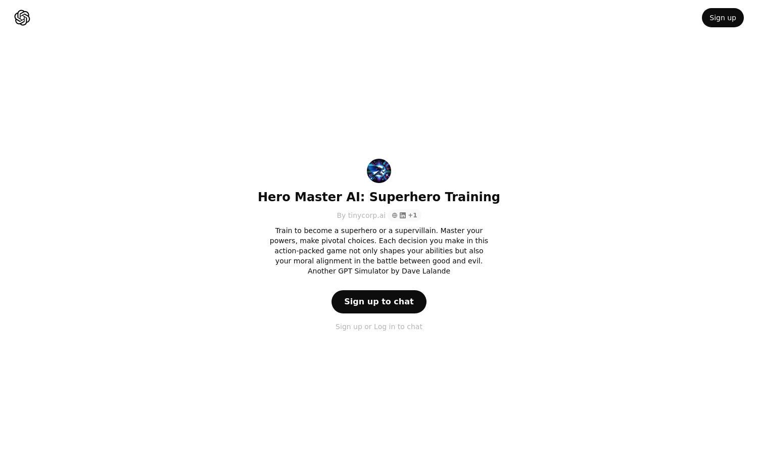 ChatGPT - Hero Master AI: Superhero Training Website