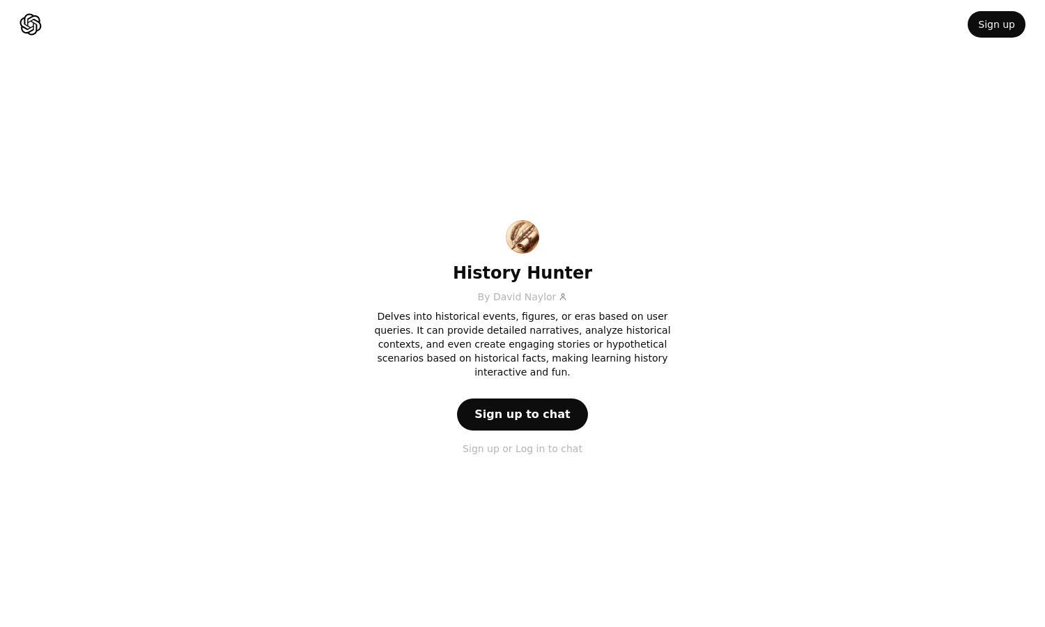 ChatGPT - History Hunter Website