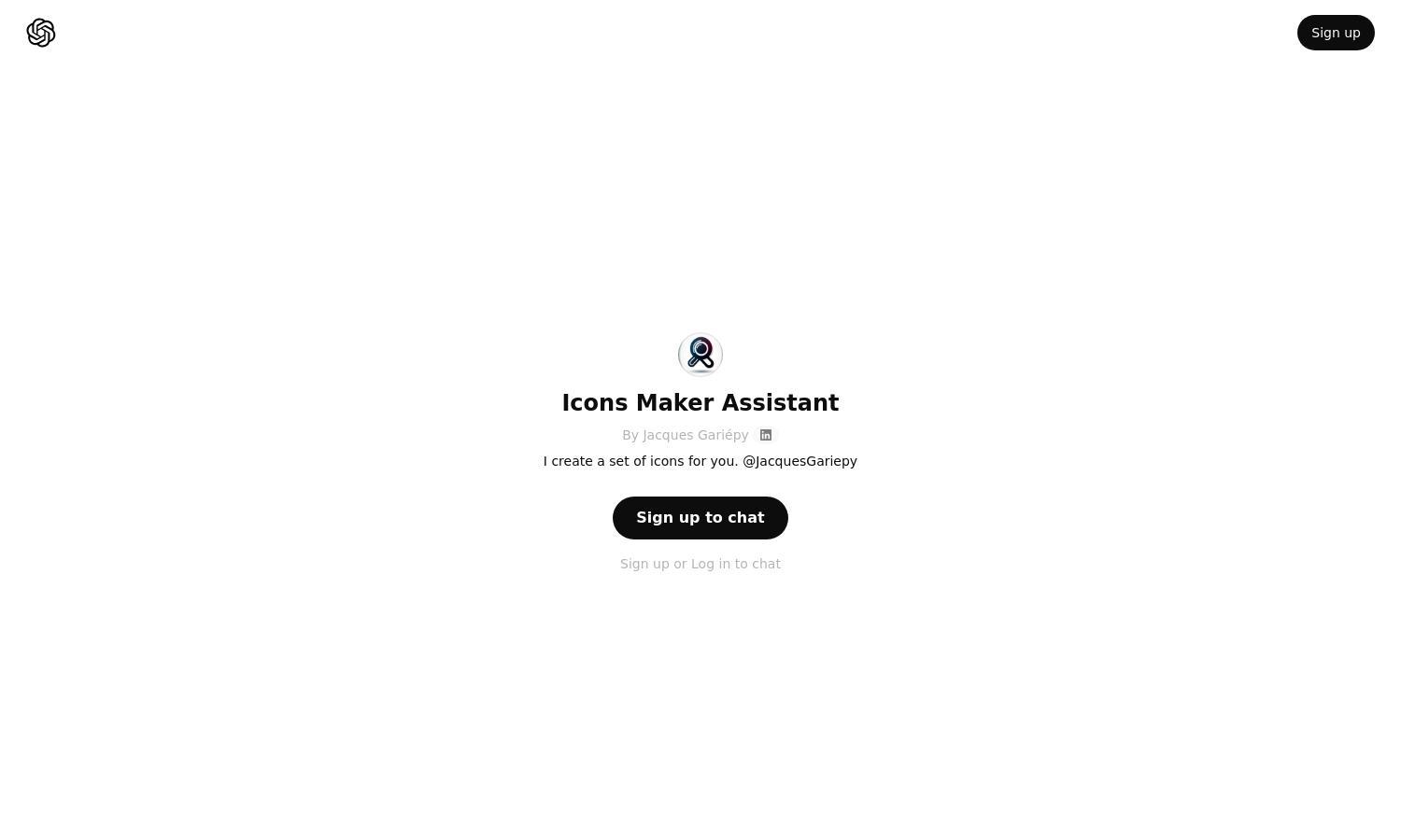 ChatGPT - Icons Maker Assistant Website