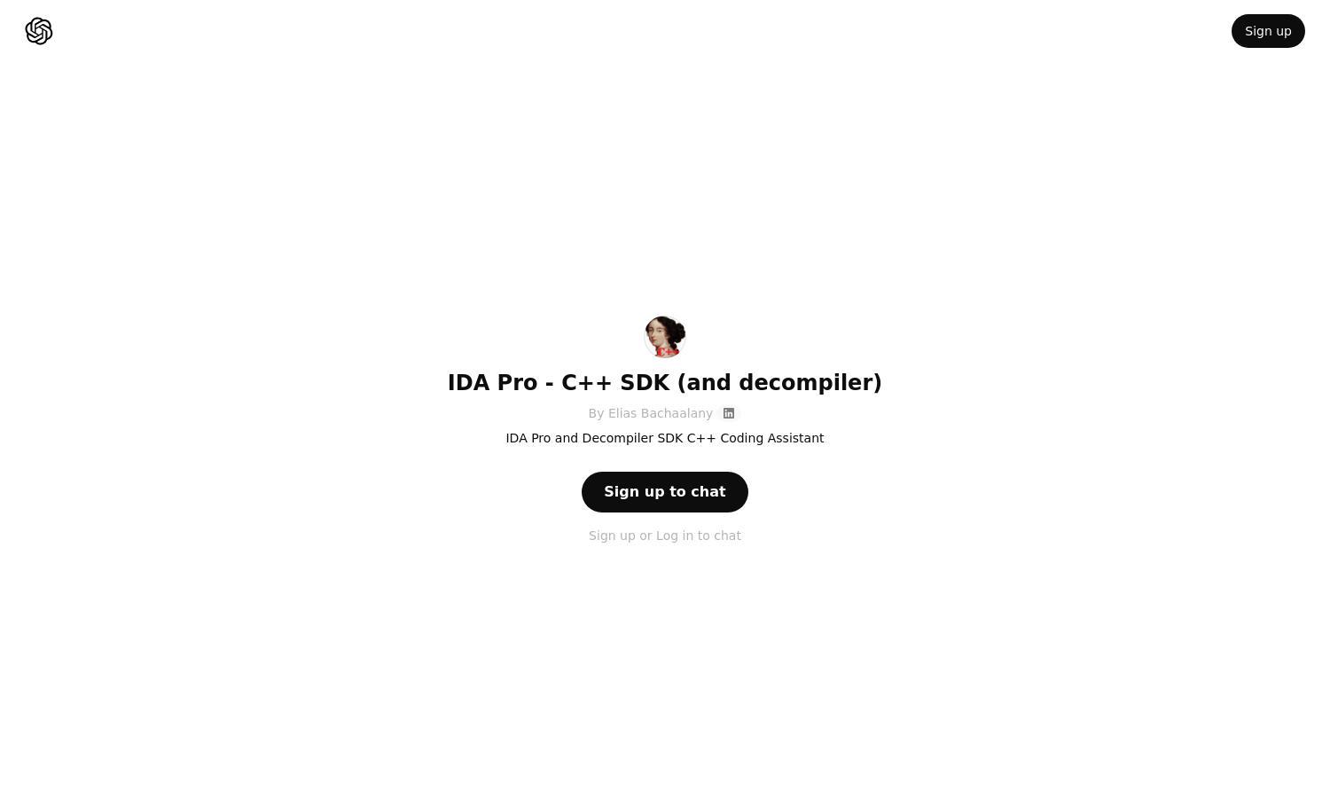 ChatGPT - IDA Pro - C++ SDK  (and decompiler) Website