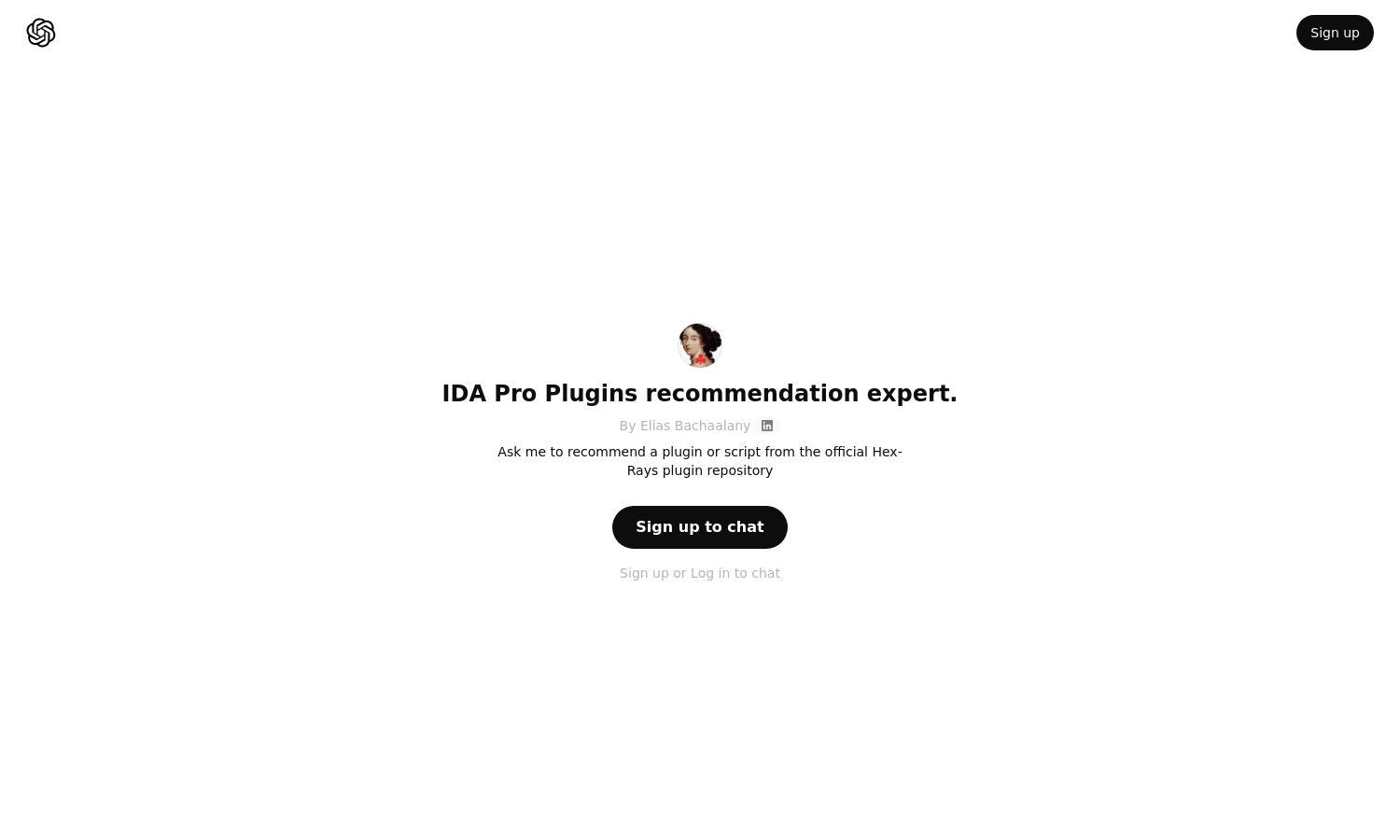 ChatGPT - IDA Pro Plugins recommendation expert. Website