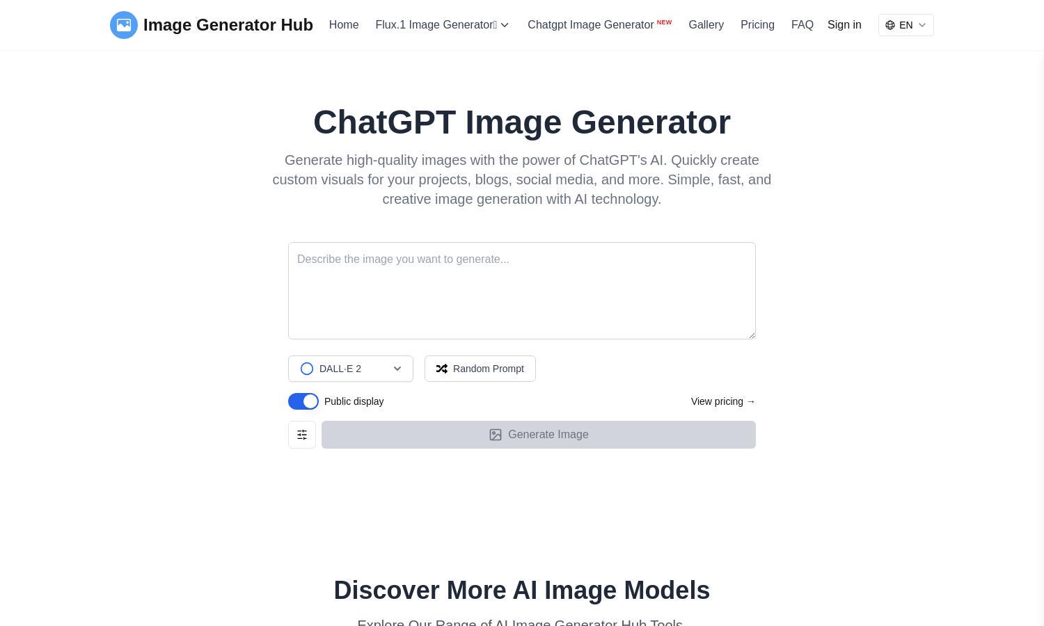 ChatGPT Image Generator Website