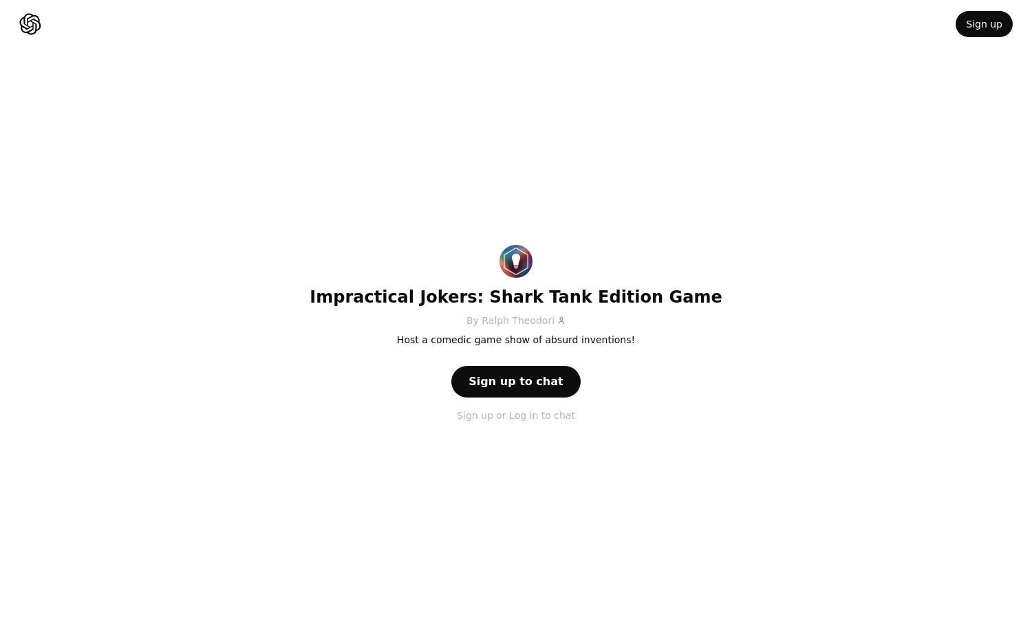 ChatGPT - Impractical Jokers: Shark Tank Edition Game Website