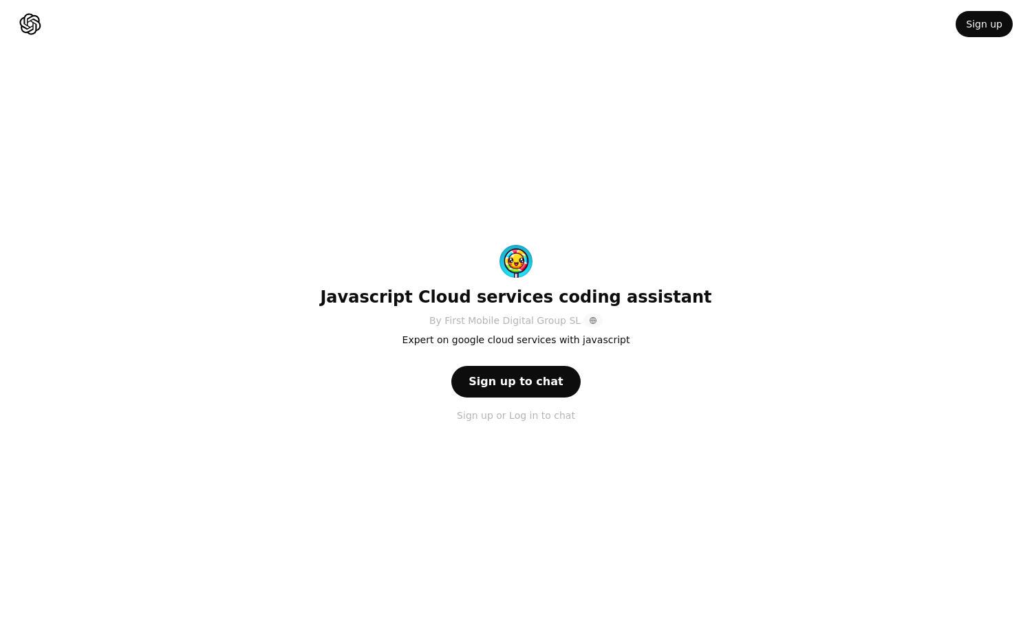 ChatGPT - Javascript Cloud services coding assistant Website