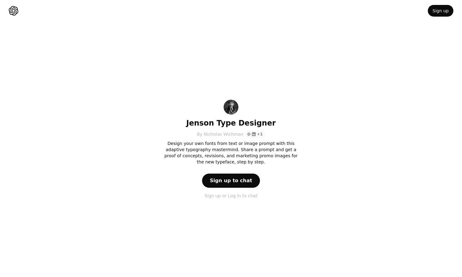 ChatGPT - Jenson Type Designer Website