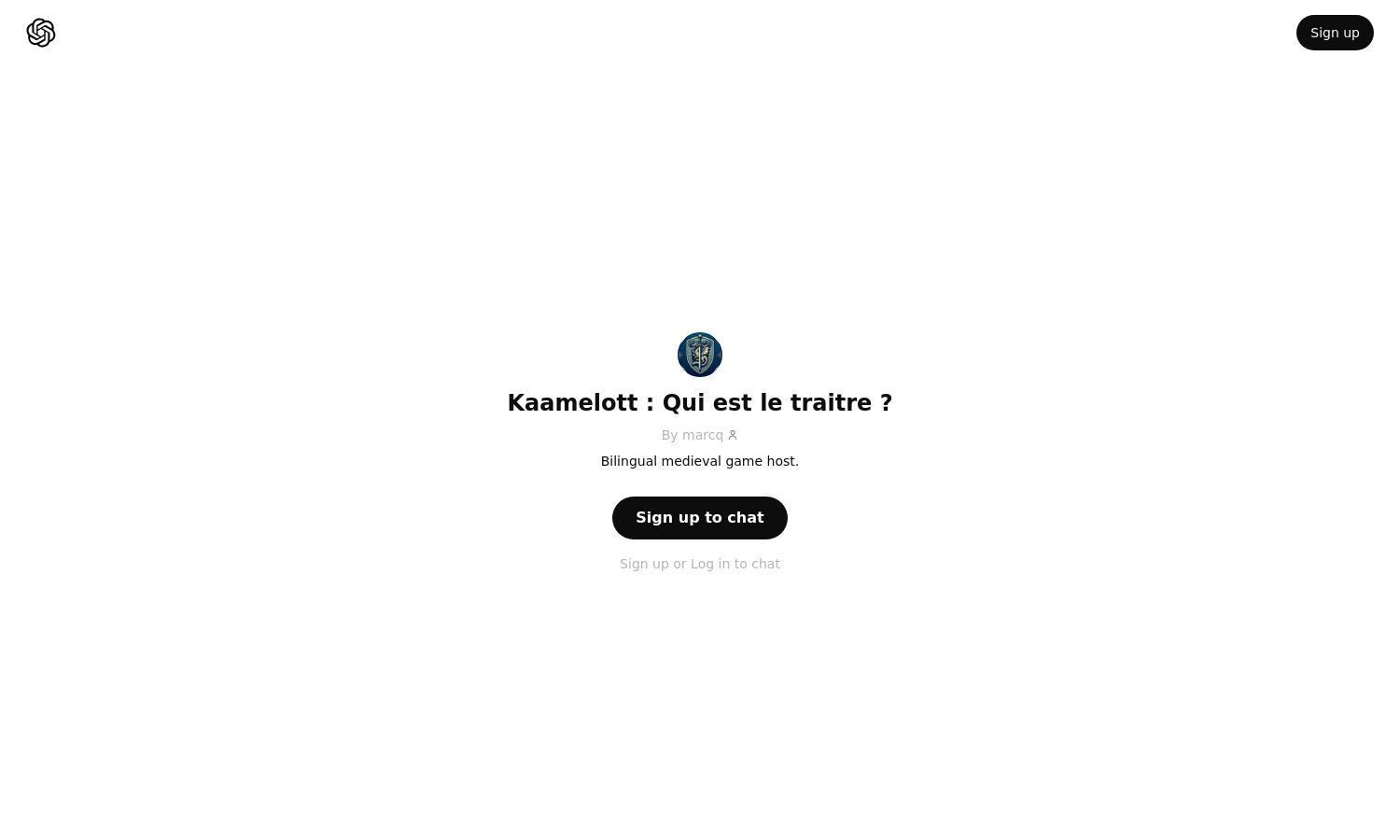 ChatGPT - Kaamelott : Qui est le traitre ? Website