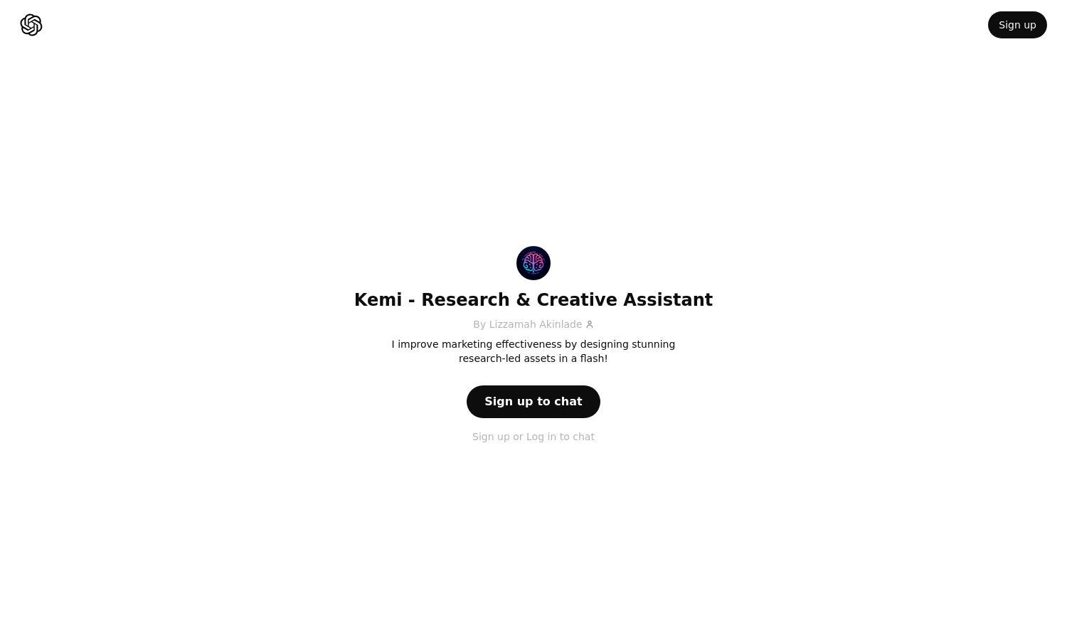 ChatGPT - Kemi - Research & Creative Assistant Website