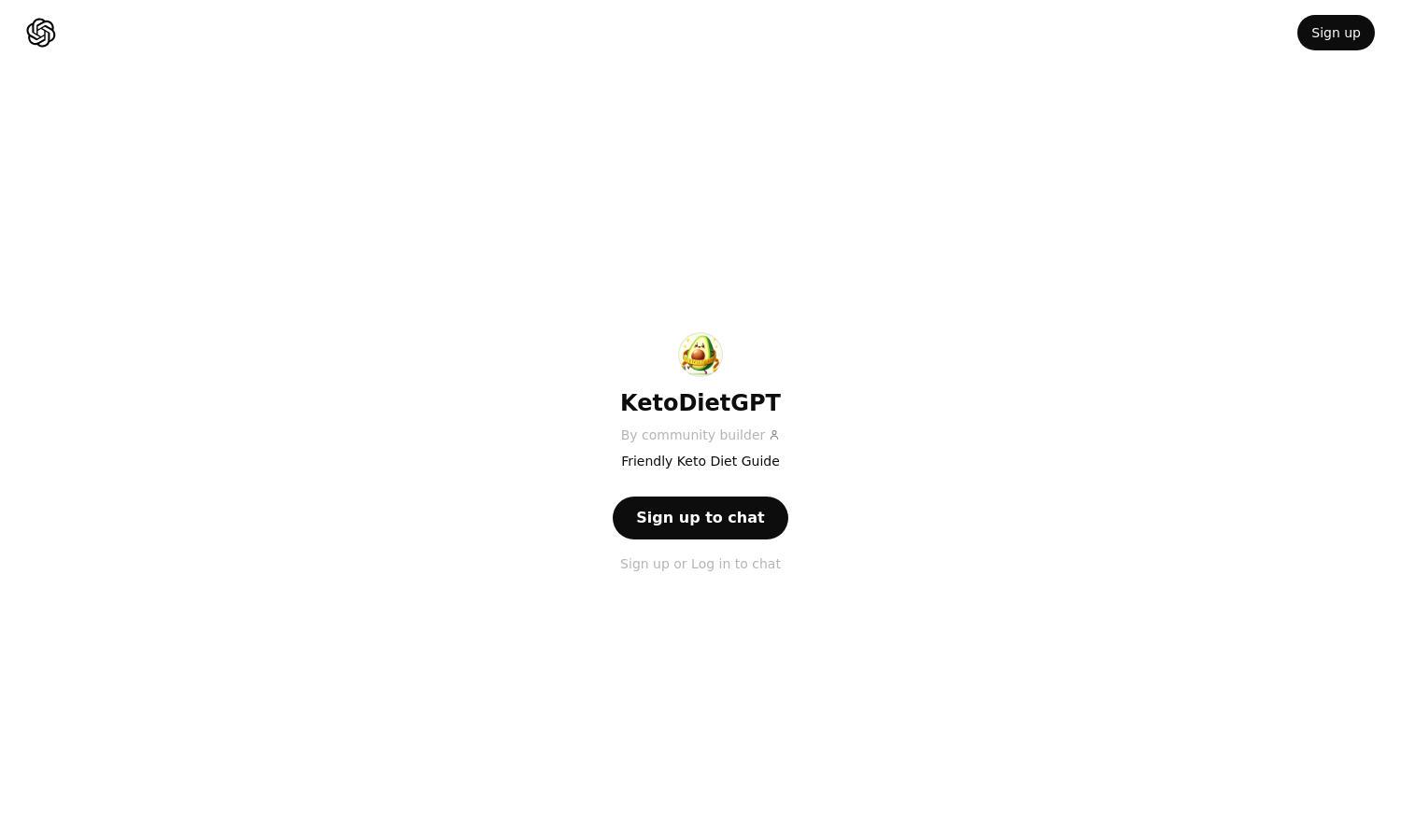 ChatGPT - KetoDietGPT Website