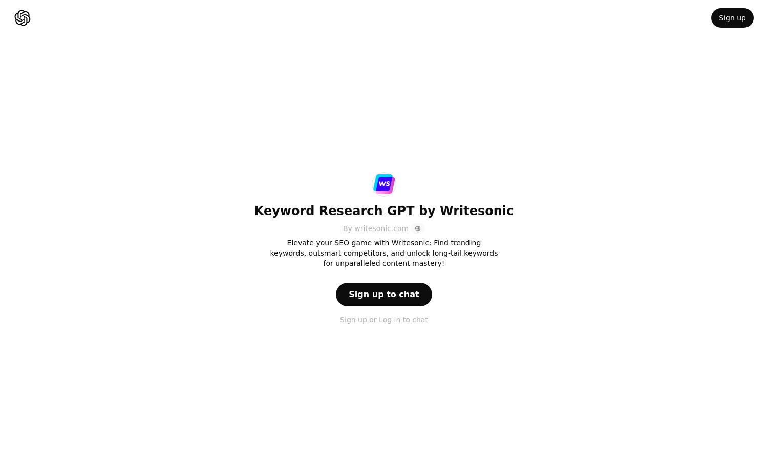 ChatGPT - Keyword Research GPT by Writesonic Website