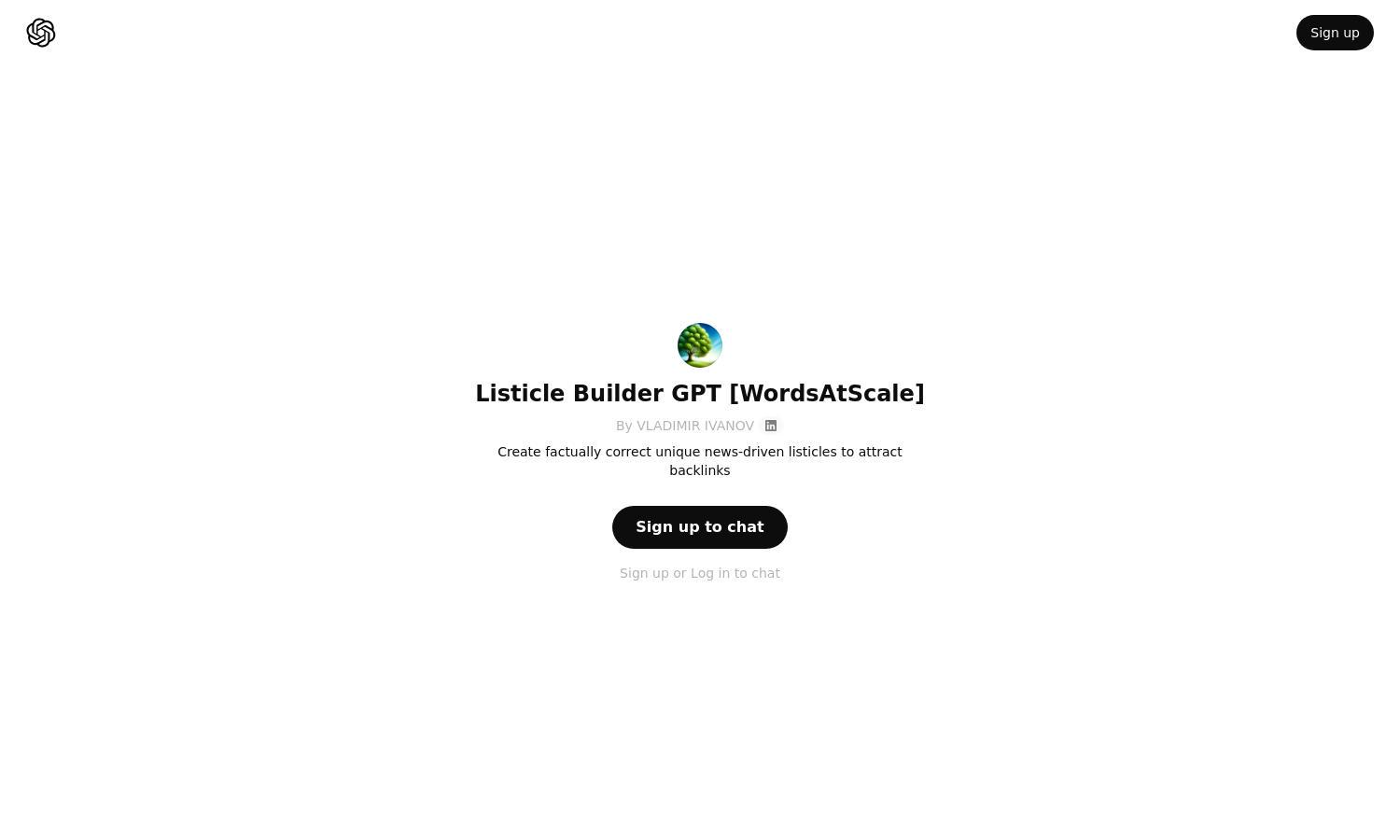 ChatGPT - Listicle Builder GPT [WordsAtScale] Website