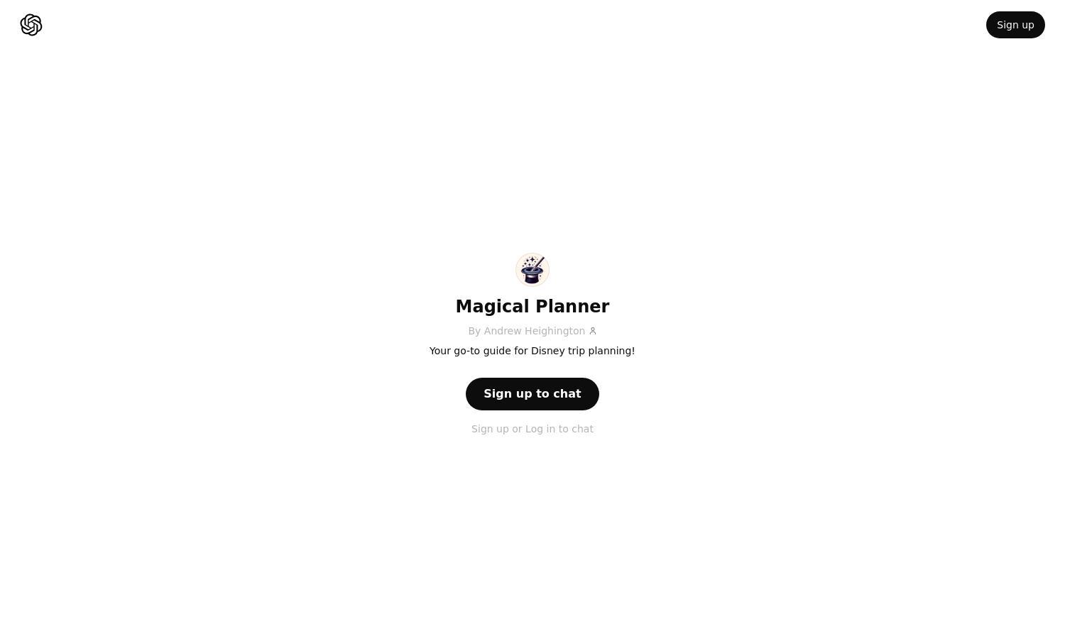 ChatGPT - Magical Planner Website