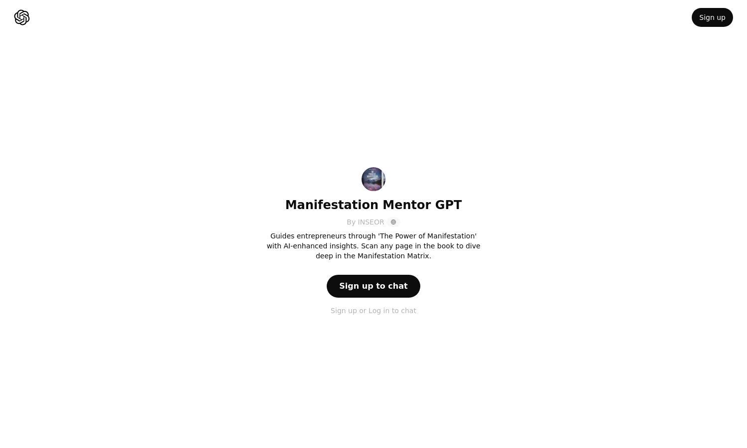 ChatGPT - Manifestation Mentor GPT Website