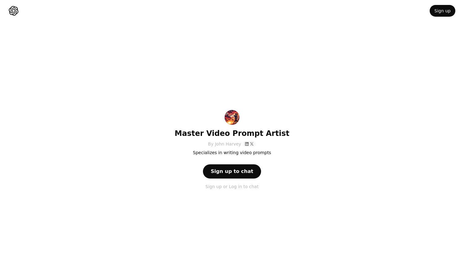 ChatGPT - Master Video Prompt Artist Website