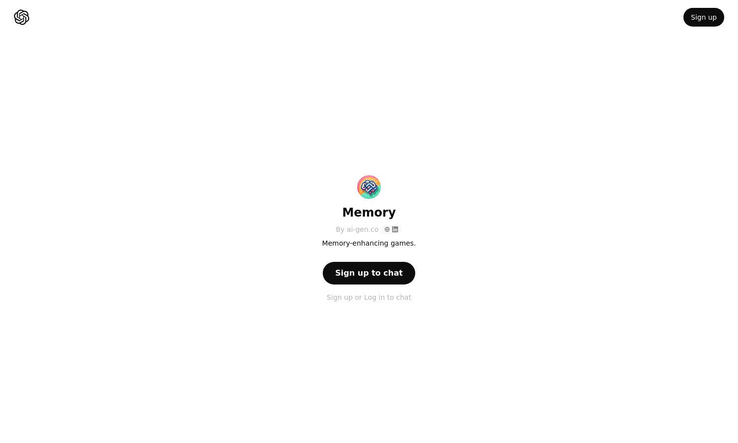 ChatGPT - Memory Website