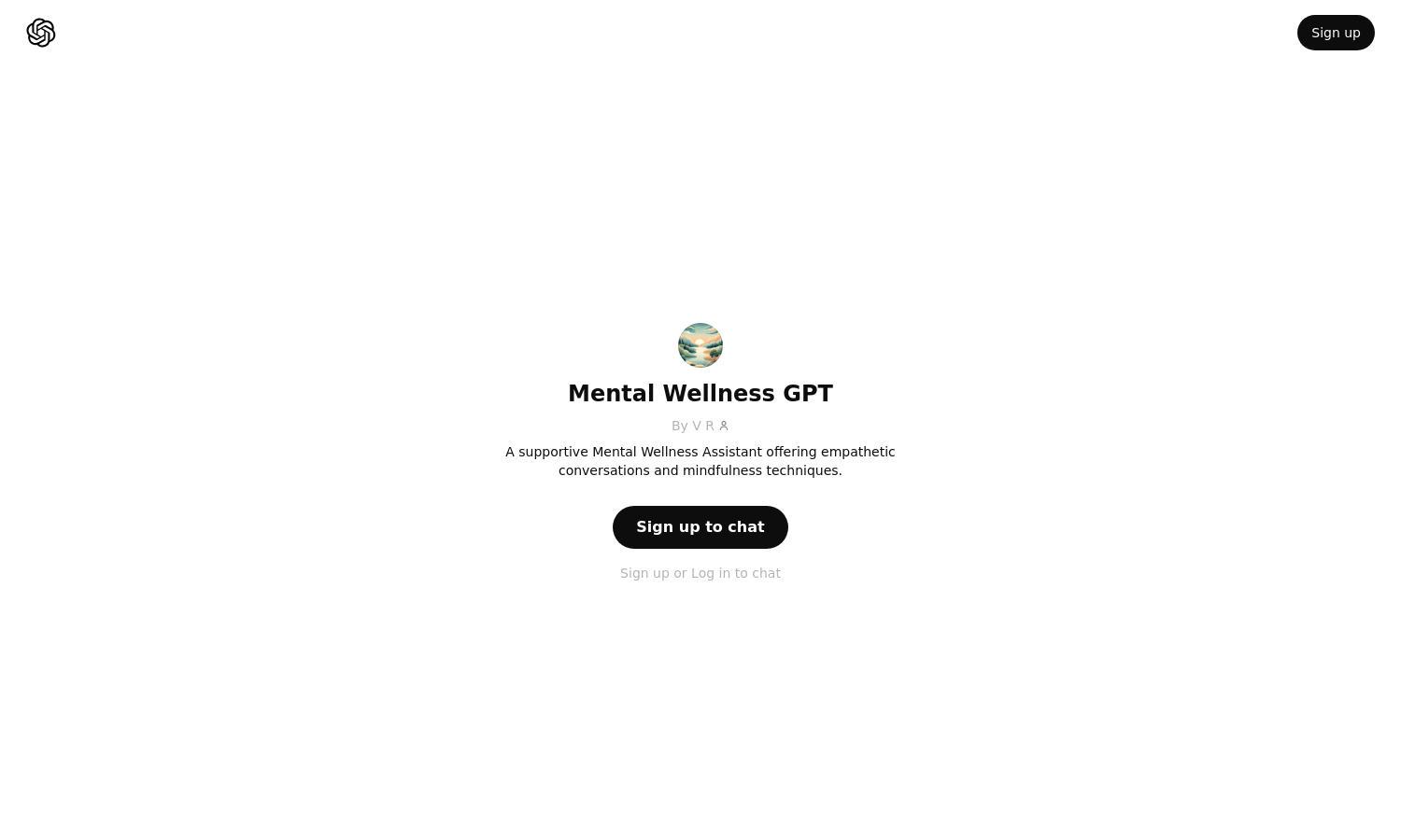 ChatGPT - Mental Wellness GPT Website