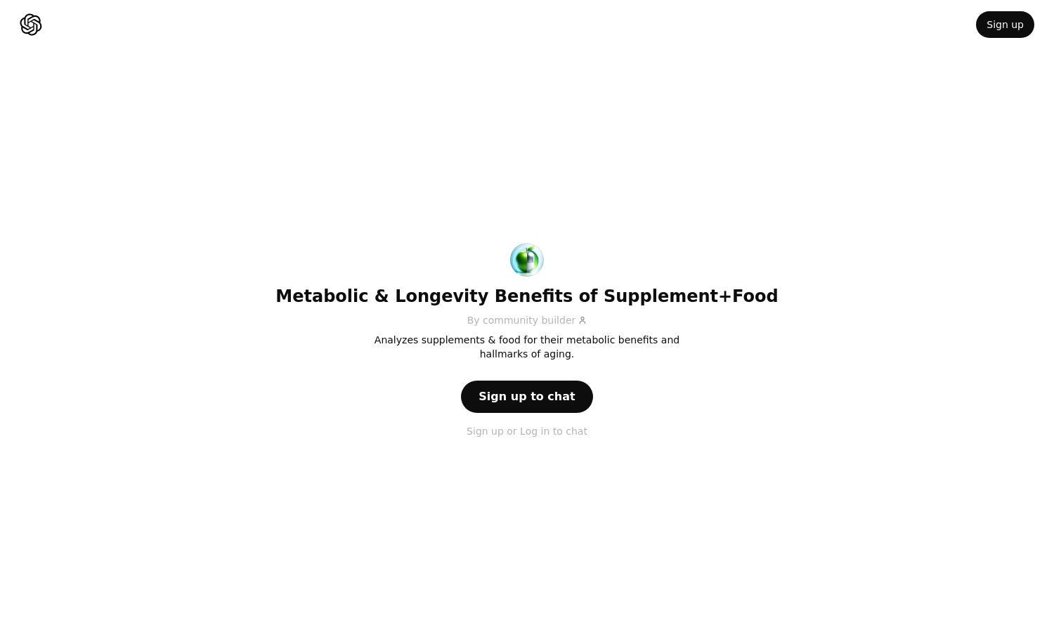 ChatGPT - Metabolic & Longevity Benefits of Supplement+Food Website