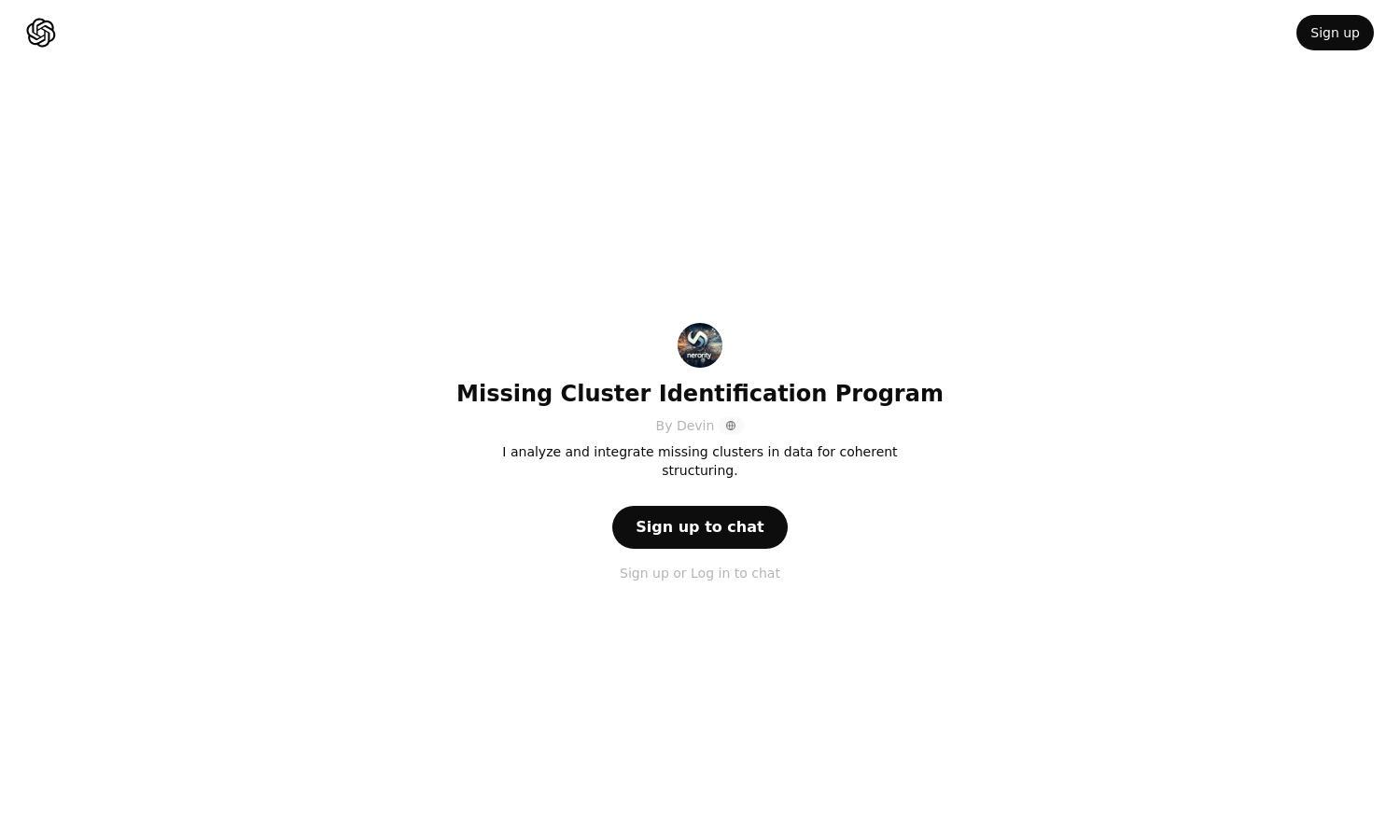 ChatGPT - Missing Cluster Identification Program Website