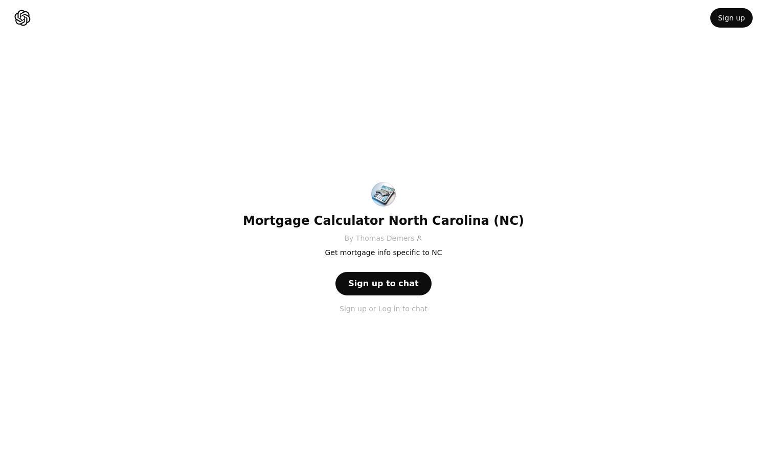 ChatGPT - Mortgage Calculator North Carolina (NC) Website