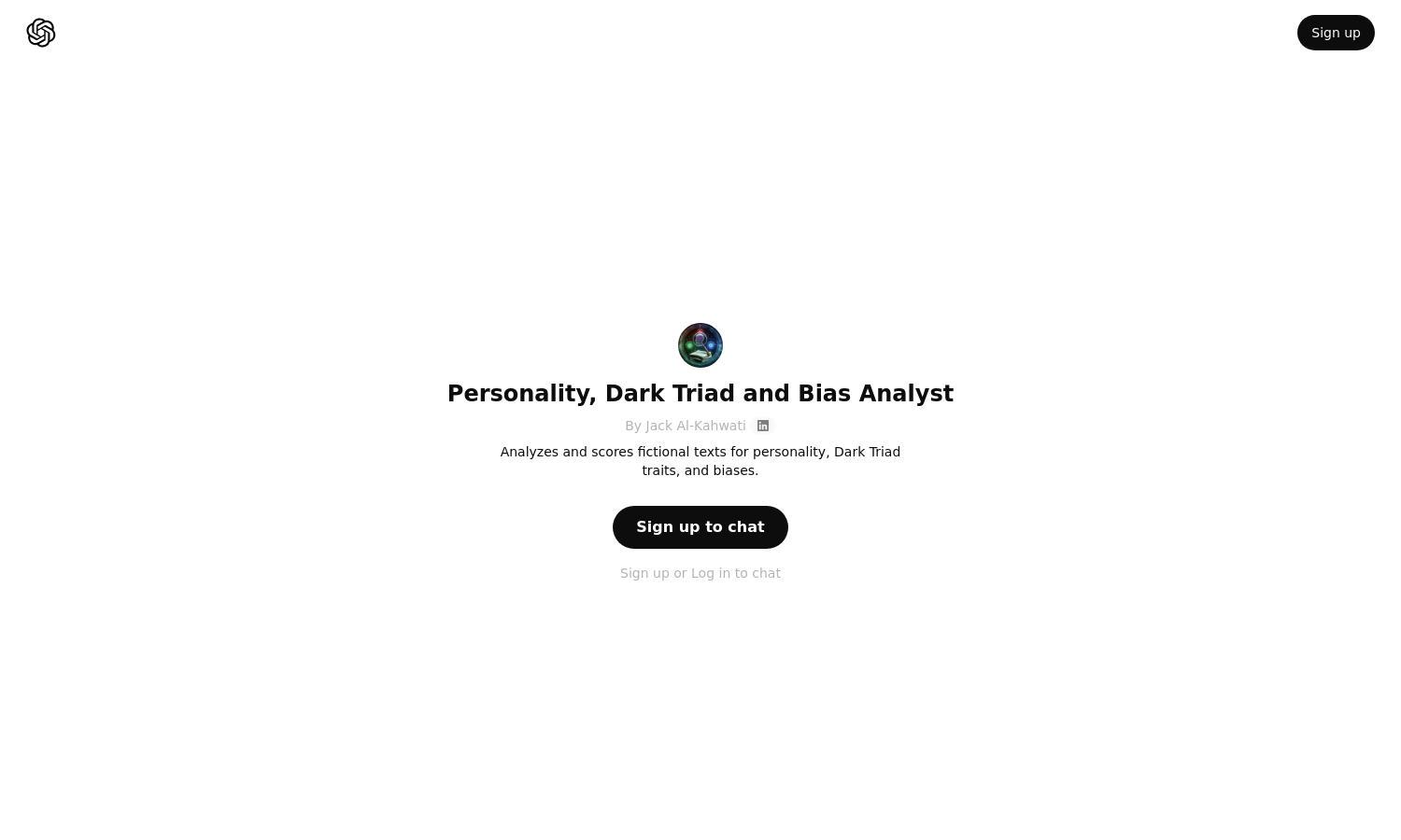 ChatGPT - Personality, Dark Triad and Bias Analyst Website