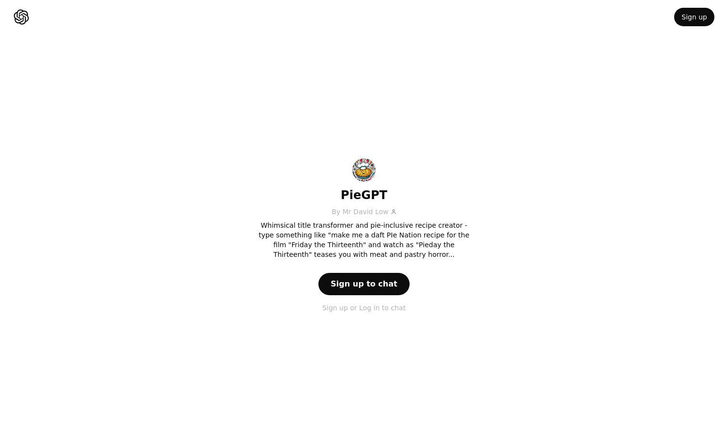 ChatGPT - PieGPT Website