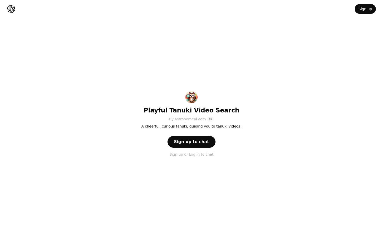 ChatGPT - Playful Tanuki Video Search Website